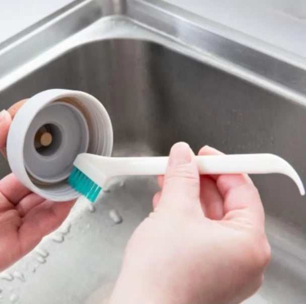 2-Piece Narrow Gap Cleaning Brush Set, Long Handle Baby Bottle And Kitchen Detail Brushes with fine nylon bristles and long ABS handles