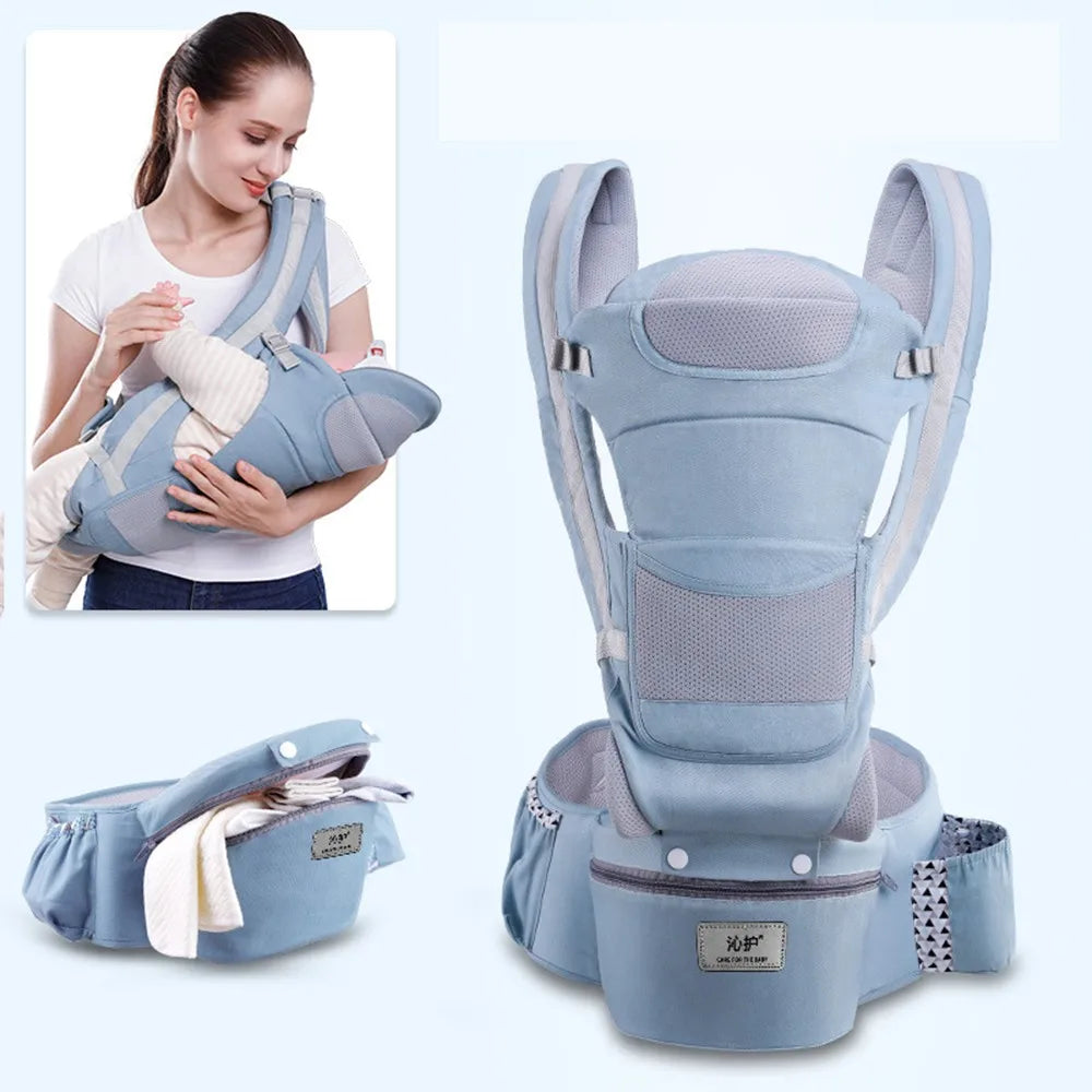 3-In-1 Baby Carrier With Hip Seat, Ergonomic Front/Back Carry, Storage, 0-48 Months