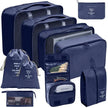 7/10-Piece Oxford Travel Organizer Set, Packing Cubes, Shoe Pouches, Foldable Luggage Bags for neatly organizing suitcase clothing