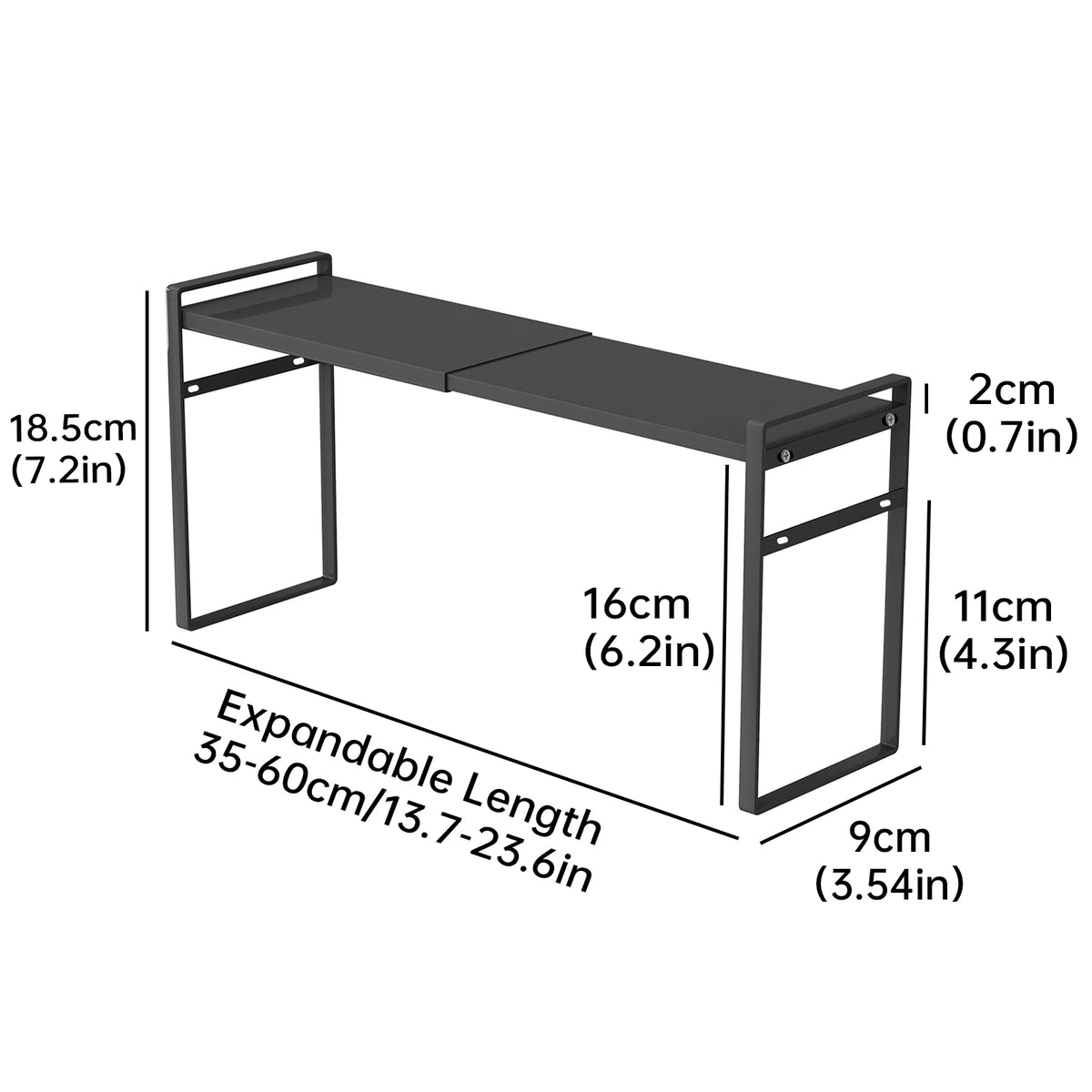 Expandable Bathroom Mirror Cabinet Organizer, Adjustable Carbon Steel Cosmetics Storage Rack