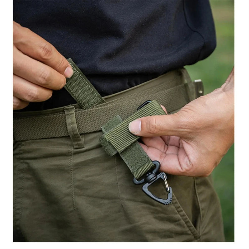 1/2Pcs Tactical Glove Buckle Hook, Military Gear Hanger For Camping, Hiking And Climbing with secure buckle and ring design for packs, belts, and tactical equipment