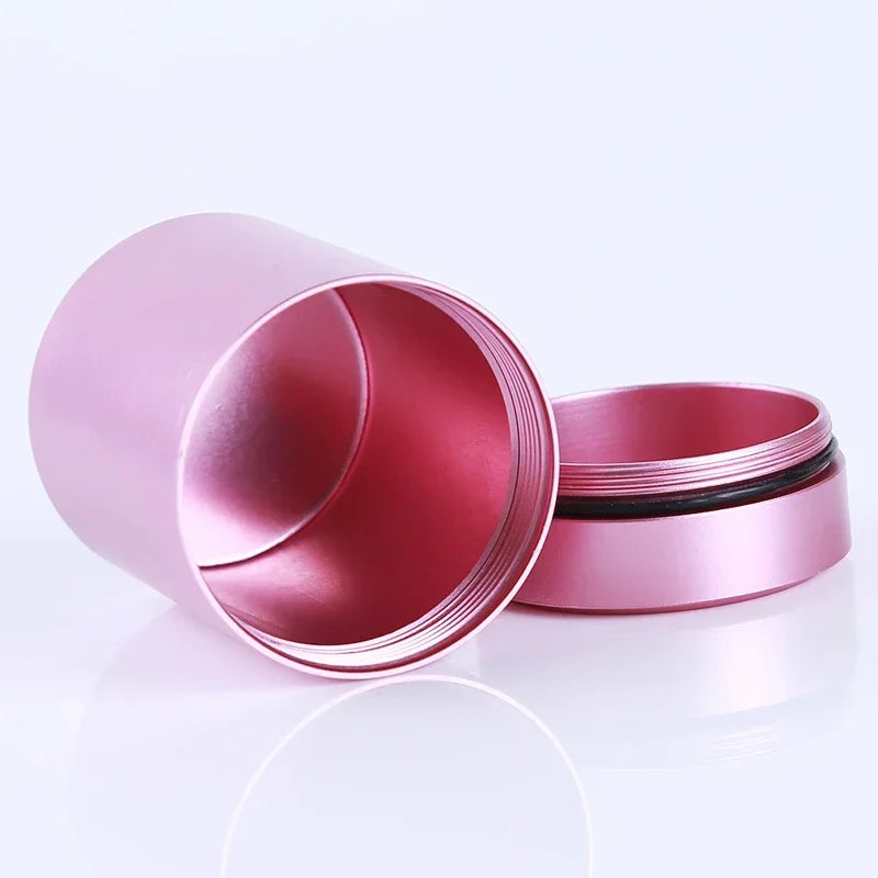 Mini Stainless Steel Airtight Storage Tin, Portable Travel Jar For Nuts Candy Tea, 4.5cm x 7cm highlighting its reusable stainless steel design