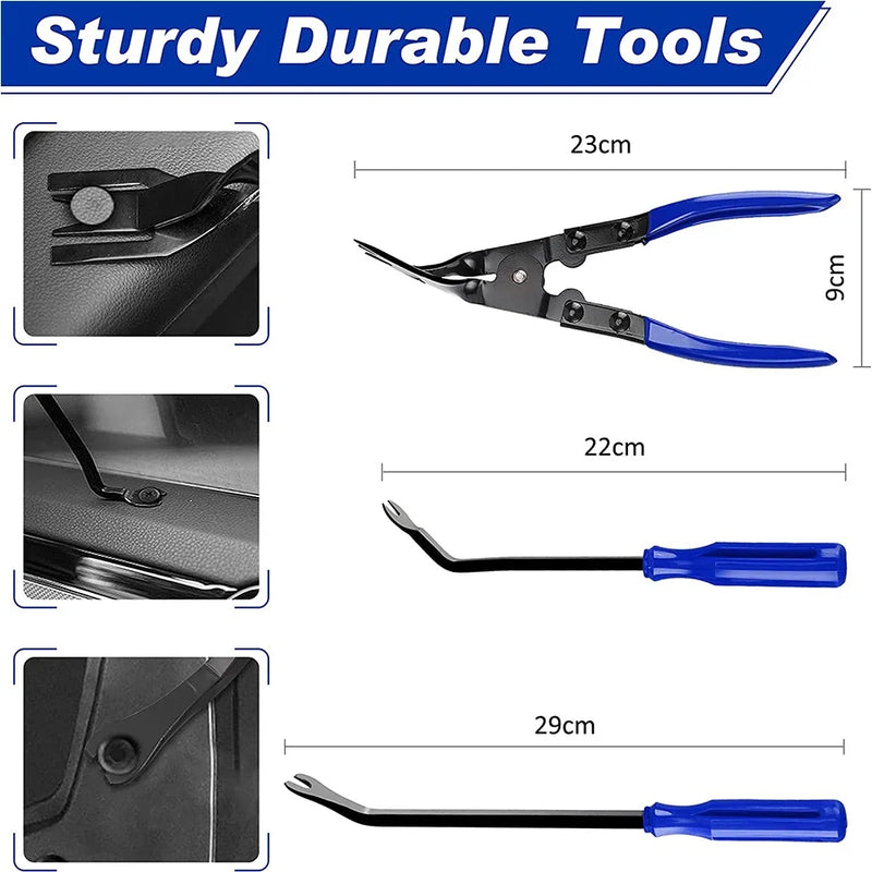 5/11/19Pcs Car Trim Removal Tool Set With Clip Pliers, Fastener Remover, Stereo Tools Kit with ergonomic interior trim removal tools