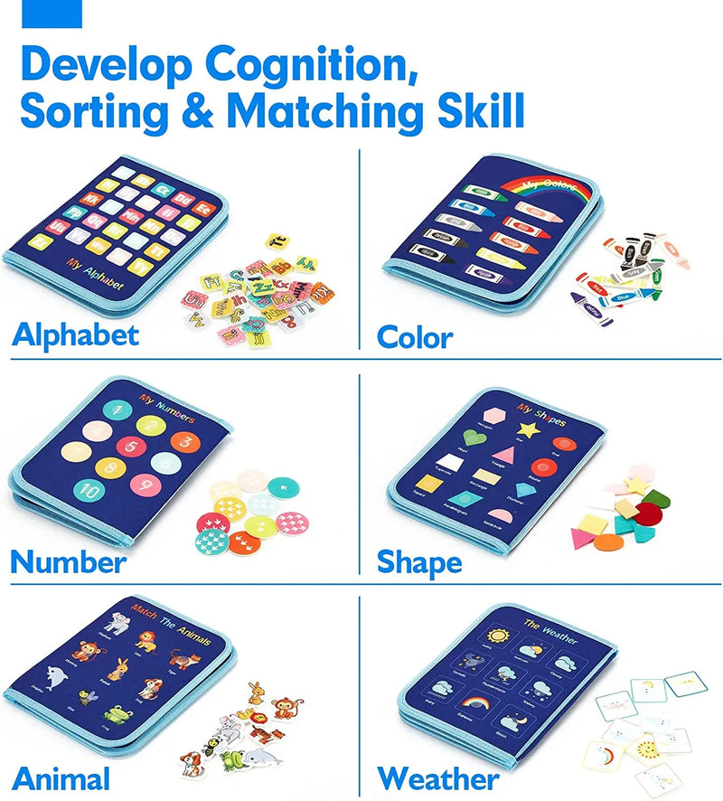 Montessori Busy Board For Toddlers, Sensory Life Skills Toy With Dressing Activities, Ages 3-6 for fine motor skill development and independent play