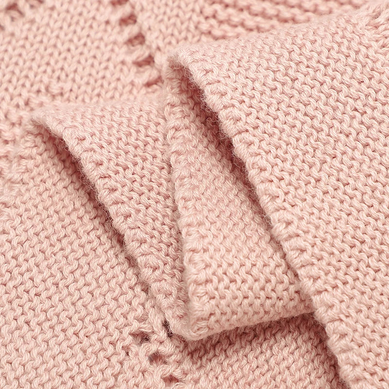 Soft Cotton Baby Blanket 90x70cm Newborn Knit Swaddle Wrap For Stroller Nursery for newborns, infants, and nursery use