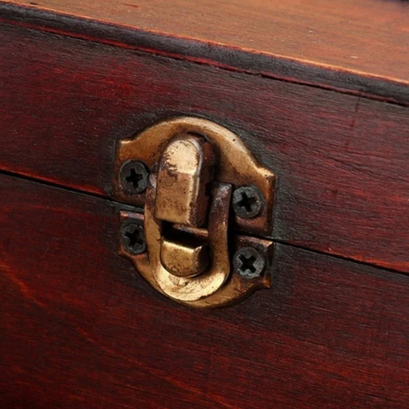 Vintage Wooden Storage Box With Bronze Details, Jewelry Organizer, Keepsake Chest 23x16x7.5cm decorative storage chest