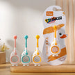 Baby Toothbrush For Infants And Toddlers 0-3, Small Head, Cartoon Handle, Suction Cup Base shown in a compact design for gentle daily brushing
