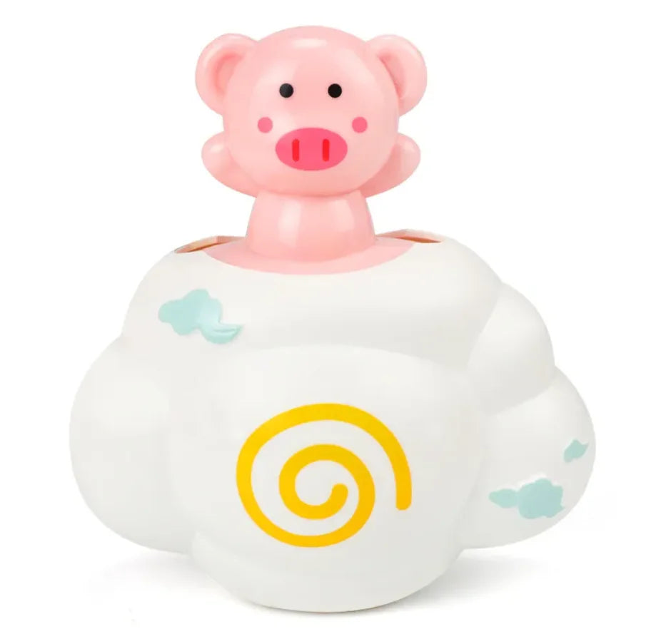 Cute Pig Bath Toy For Toddlers, Interactive Water Spraying Shower And Waterwheel Play Toy