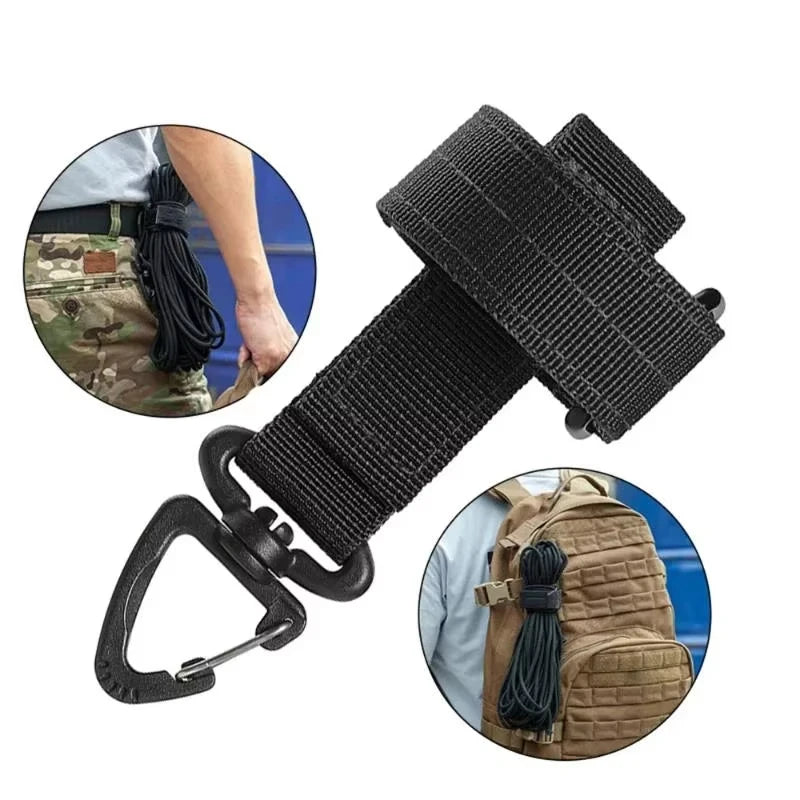 1/2Pcs Tactical Glove Buckle Hook, Military Gear Hanger For Camping, Hiking And Climbing shown with its compact buckle and ring design