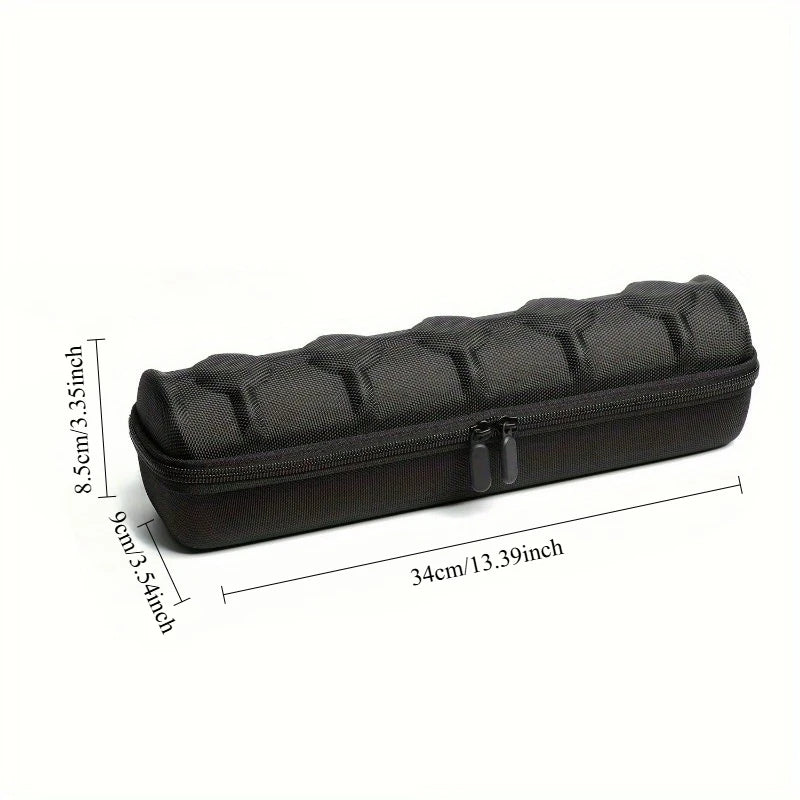 5-Slot Watch Travel Case With Velvet Pillow Inserts, Hard Shell Organizer For Smartwatches, Black open flip-top design