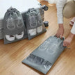 10-Pack Foldable Non-Woven Shoe Storage Bags With Transparent Pockets, Travel Organizers for storing sneakers, flats, sandals, and travel essentials