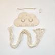 Solid Wood Cloud Ornament Jewelry Hairpin Bow Storage Holder, Rustic Decorative Organizer displayed as rustic home decor