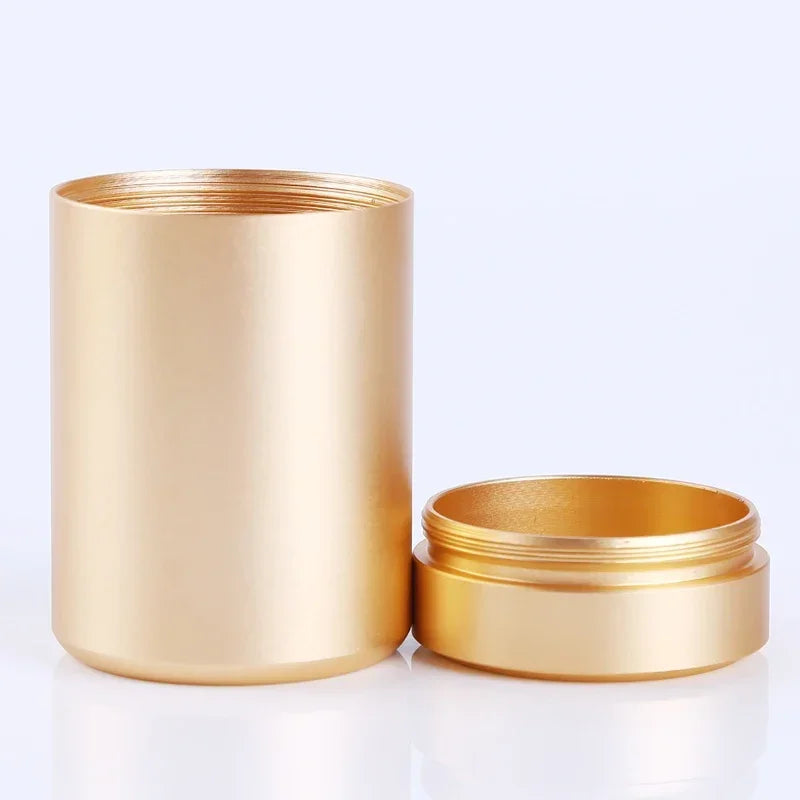 Mini Stainless Steel Airtight Storage Tin, Portable Travel Jar For Nuts Candy Tea, 4.5cm x 7cm for storing snacks and dry ingredients