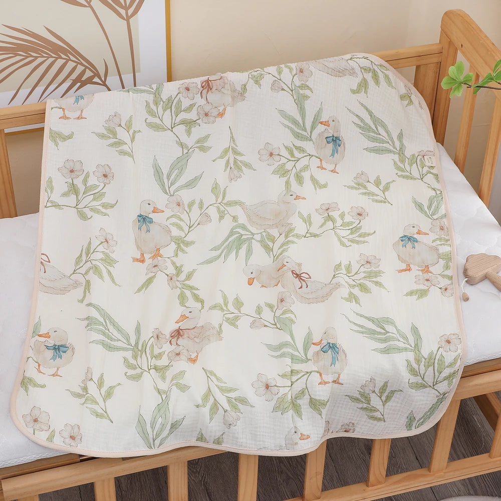 Newborn Baby Cotton Gauze Bath Towel, Soft Absorbent Bamboo Fiber Blanket, Unisex