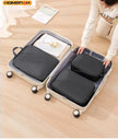 HOMEFISH 3-Piece Compressible Travel Packing Cubes, Waterproof Luggage Organizer Set organizing clothes and travel essentials inside luggage