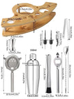 6/7/10-Piece Stainless Steel Cocktail Shaker Set, 304 Bartending Tools With Storage Bag arranged for home bartending and entertaining