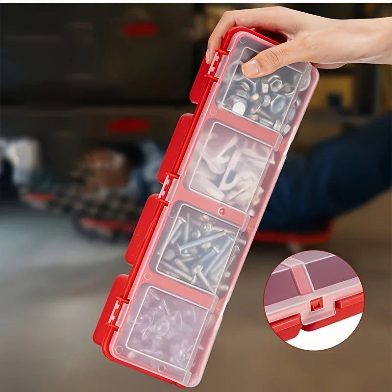 1Pc/2Pcs Multi-Compartment Plastic Organizer Box For Screws, Jewelry, Beads And Small Parts, compact plastic box for craft and hardware storage