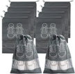 10-Pack Foldable Non-Woven Shoe Storage Bags With Transparent Pockets, Travel Organizers featuring labeled transparent pockets and lightweight foldable design