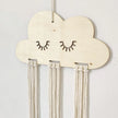 Solid Wood Cloud Ornament Jewelry Hairpin Bow Storage Holder, Rustic Decorative Organizer with compact cloud-shaped design
