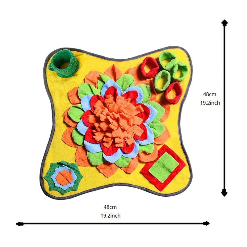 Interactive Snuffle Mat For Dogs, Nosework Puzzle Toy With Foraging And Boredom Relief used as a slow-feeding dog puzzle toy