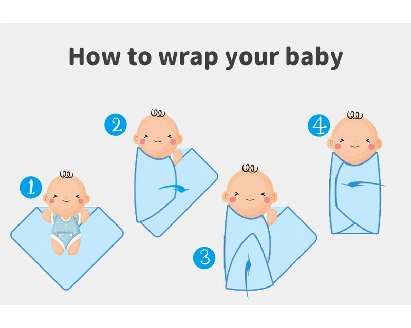 Soft Cotton Baby Blanket 90x70cm Newborn Knit Swaddle Wrap For Stroller Nursery shown folded in a solid color