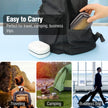 Portable Black Bamboo Soap Dish With Cover, Double-Layer Travel Holder For Shower shown with its compact covered design