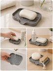 1/2Pcs Silicone Sink Caddy Tray With Drainage, Sponge Soap Holder, Space-Saving Kitchen Organizer beside a kitchen sink