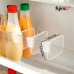 4/8Pcs Adjustable Refrigerator Storage Dividers, Plastic Fridge Separators For Bottles And Cans in white plastic for neat fridge shelf organization
