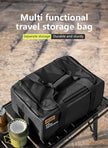 BISINNA Camping Storage Bag 26L/30L/42L, Foldable Gas Tank Organizer With Adjustable Dividers shown in a portable outdoor gear organizer design