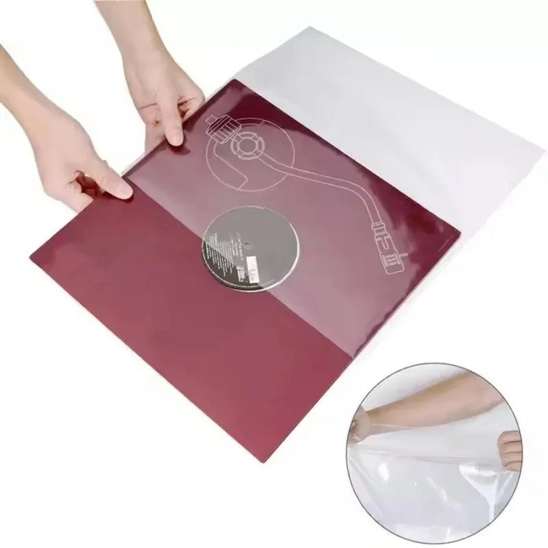 25-Pack 12-Inch Clear Vinyl Record Outer Sleeves, No-Seal 33 RPM LP Album Cover Protection featuring open-end plastic sleeves for album covers