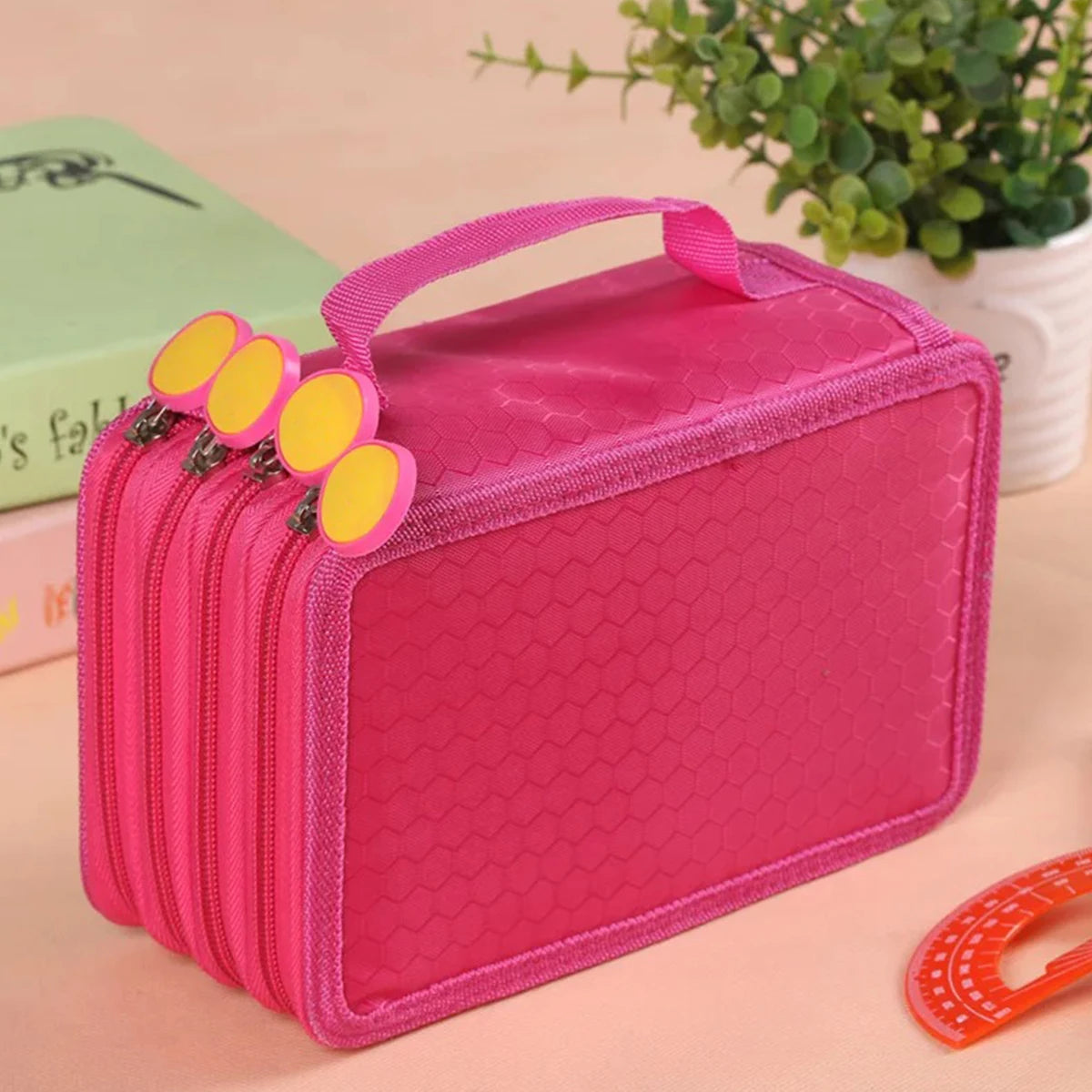 72-Hole Large Capacity Pencil Case, 4-Layer Oxford Cloth Pen Organizer For School And Office
