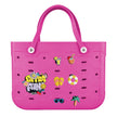 Unisex PVC Waterproof Tote Bag, Hollow-Out Beach Picnic Shopping Storage Basket featuring durable waterproof PVC and an open exterior pocket