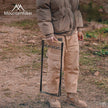 MOUNTAINHIKER Folding Iron Garbage Bag Rack With Wooden Handle, Portable Kitchen Organizer with durable iron frame