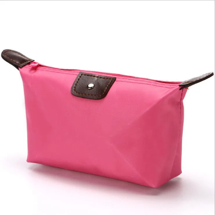 Waterproof Nylon Cosmetic Bag For Women, Cute Dumpling Shape, Zipper Makeup Travel Pouch with secure zipper closure