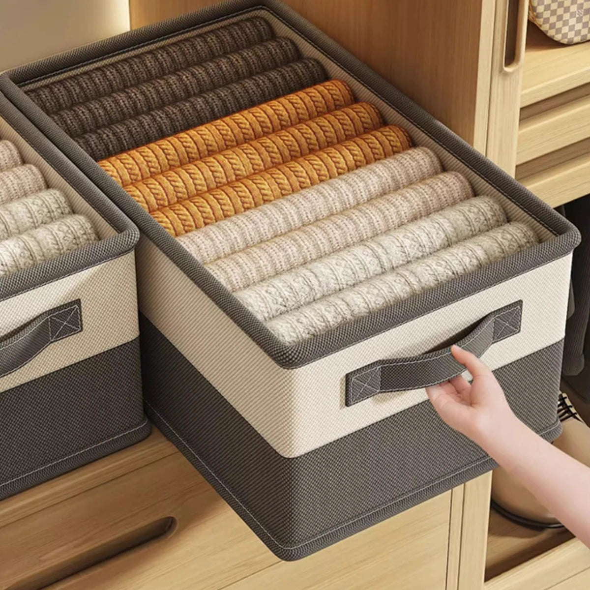 Foldable Under-Bed Storage Box With Compartments For Bedding, Clothing And Sundries