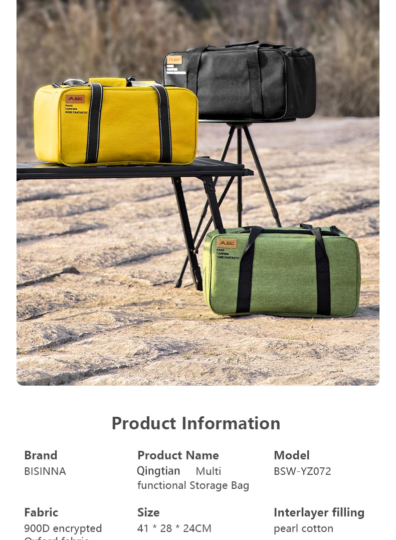 BISINNA Camping Storage Bag 26L/30L/42L, Foldable Gas Tank Organizer With Adjustable Dividers featuring adjustable interior dividers for organized camping gear