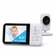 3.2-Inch Video Baby Monitor With Camera, Night Vision, 2-Way Audio, Temp, 2X Zoom & Lullabies showing the portable parent unit and nursery camera