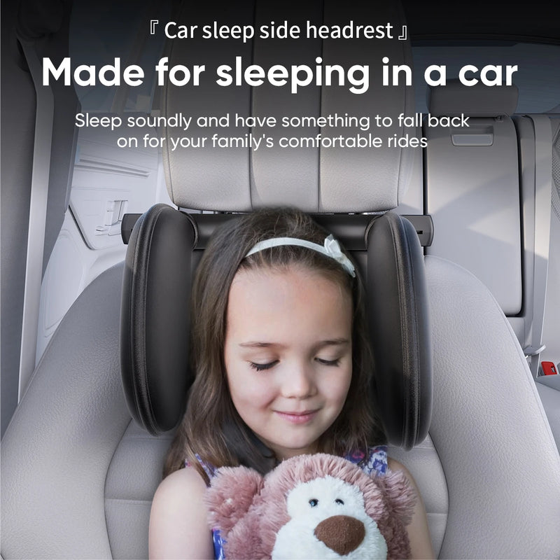 Car Headrest Pillow, Thick Memory Foam Neck Support, 180° Adjustable, Foldable Travel Cushion rotated for customized height and travel comfort