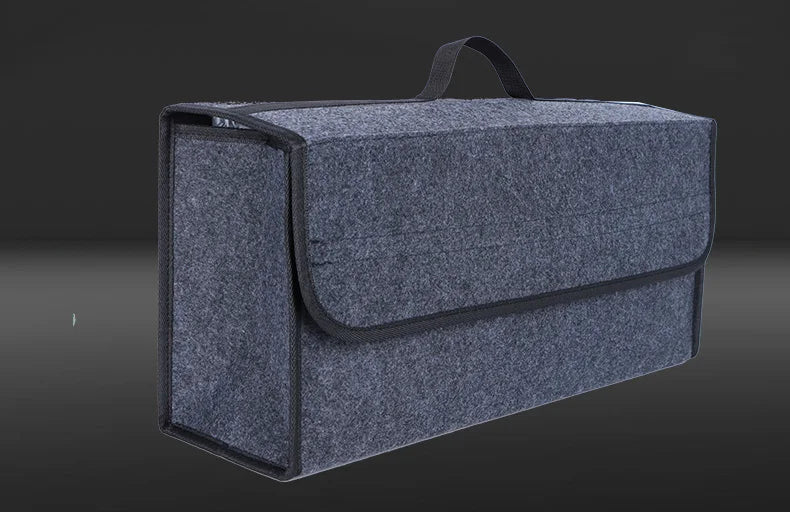Large Car Trunk Organizer Bag, Foldable Felt Storage Box With Anti-Slip Base, 50 X 24 X 15 Cm