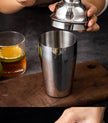 6/7/10-Piece Stainless Steel Cocktail Shaker Set, 304 Bartending Tools With Storage Bag displayed as a complete home bar tool collection
