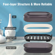 Portable Black Bamboo Soap Dish With Cover, Double-Layer Travel Holder For Shower showing raised drainage tray