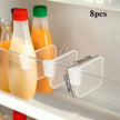4/8Pcs Adjustable Refrigerator Storage Dividers, Plastic Fridge Separators For Bottles And Cans used to separate drinks, jars, and food containers