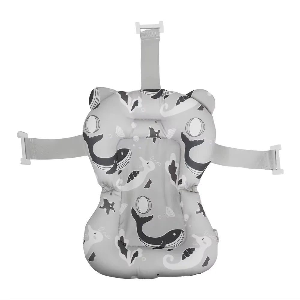 Baby Bath Support Seat, Star Print 3D Breathable Mesh, Soft Padded Pillow, Non-Slip Newborn