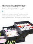 4-Tier Makeup Train Case, Portable Cosmetic Organizer, Adjustable Nail Storage Travel Bag shown as a spacious beauty storage case