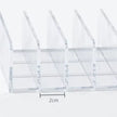 7-Compartment Makeup Organizer, Clear Eyeshadow Palette Storage Rack For Desktop Or Drawer shown holding multiple makeup palettes