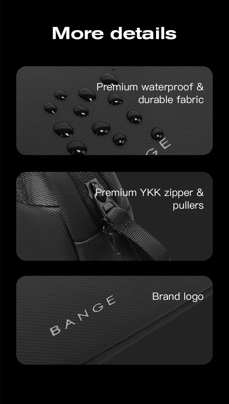 BANGE Electronics Organizer Bag, Waterproof Travel Case With USB Cable Storage For Gadgets storing USB cables, adapters, earbuds, and small accessories