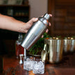 6/7/10-Piece Stainless Steel Cocktail Shaker Set, 304 Bartending Tools With Storage Bag displayed for mixing cocktails, martinis, and mocktails