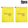 Reusable Yellow Banana Storage Bag, Drawstring Produce Keeper For Fruits & Vegetables made from lightweight reusable fabric