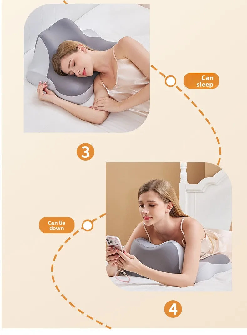 Multi-Functional Wedge Pillow For Sleeping, Reading, Phone Use, Cervical Support Headboard Cushion used as a supportive headboard and backrest pillow
