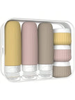 6-Piece TSA Travel Toiletry Bottle Set With 3 Leak-Proof Silicone Bottles And 3 Cream Jars, complete travel container set